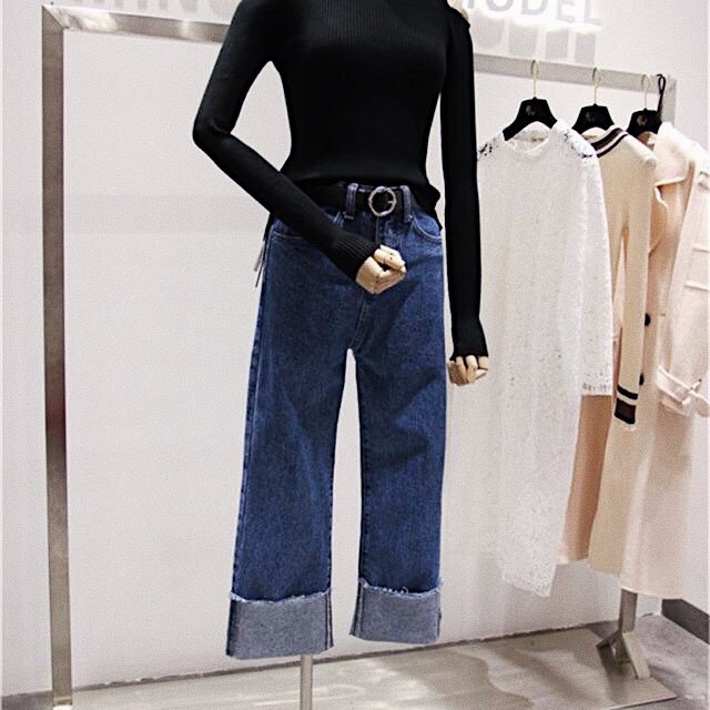 [Bigsize 30-35] Quần Suông Rộng Trơn Lật Lai, Lưng Cao, Không Giãn - Đậm / Nhạt