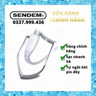 Cáp sạc nhanh, tự ngắt khi pin đầy SENDEM T30 - Hàng chính hãng ✓Dài 1.2m ✓Sạc nhanh