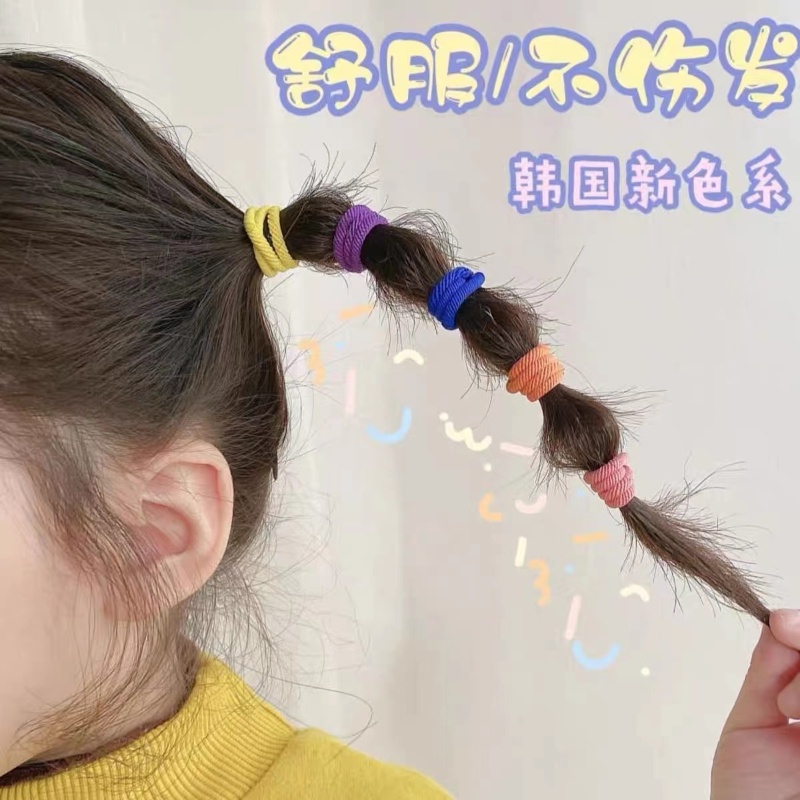 Dây Buộc Tóc Co Giãn Màu Cầu Vồng Xinh Xắn Cho Bé Gái