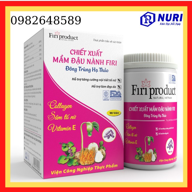 Tinh chất mầm đậu nành FIRI Chứa collagen Sâm Tố Nữ Vitamin E ,Chính Hãng