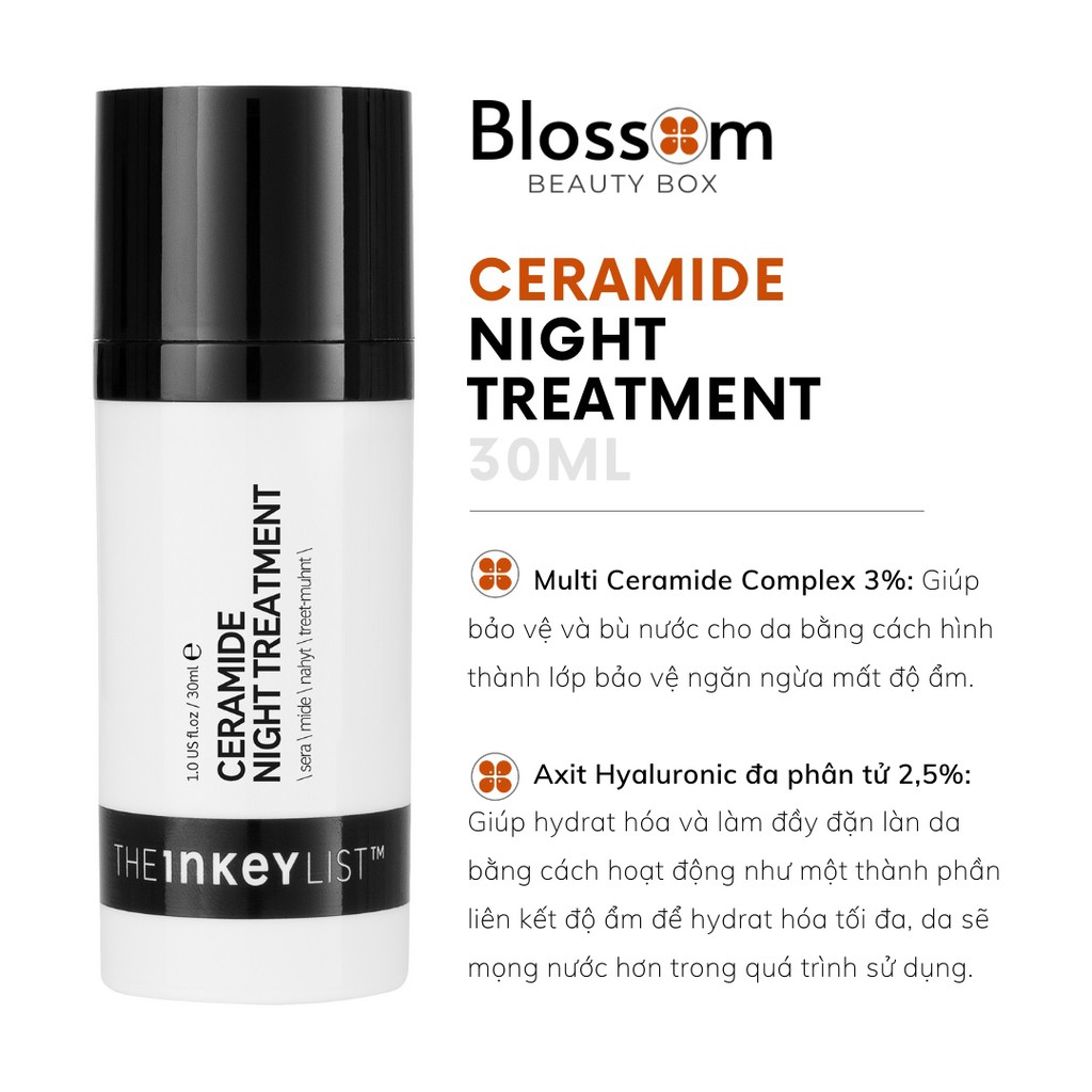 [Sephora US] Kem dưỡng đêm The INKEY List Ceramide Night Treatment 30ml