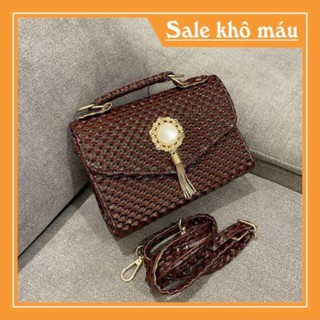 👜 ảnh thật - freeship 👜 túi da rắn 2 màu - size 18cm - mã ma01
