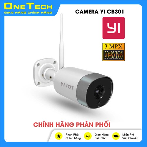 Camera Wifi YI CB301 ngoài trời chính hãng, độ phân giải 3.0Mpx SUPERHD 1536P, kèm thẻ nhớ 128GB