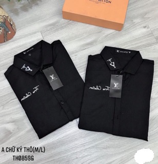 Áo sơmi chữ ký in cổ - TH