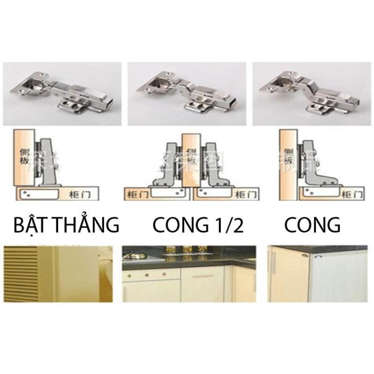 Bản lề Giảm Chấn INOX 304 -Bản lề bật hơi thủy lực có giảm chấn inox 304 cao cấp-Giadung24h