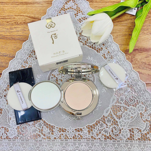 ( Hàng chính hãng)  PHẤN PHỦ WHOO - WHITENING POWDER COMPACT dưỡng trắng chống nắng Spf 45/PA +++ fullsize