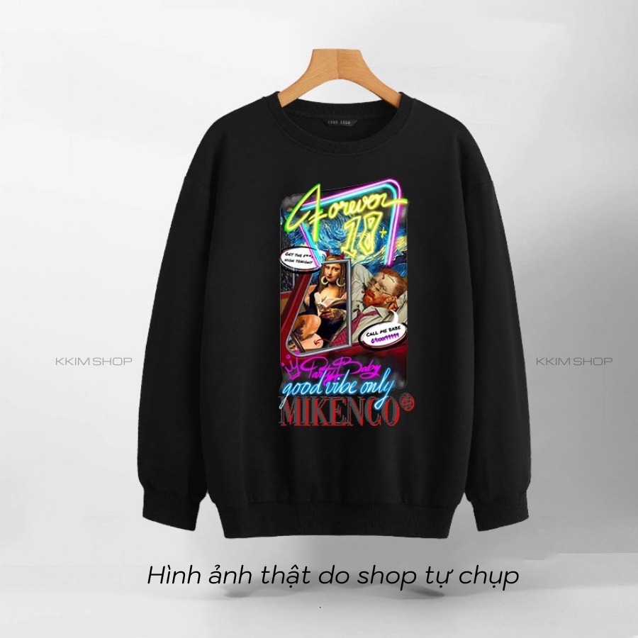 Áo Nỉ SWEATER MIKENCO VANGOGH AR TECHNOLOGY, Áo Nỉ Dài Tay Form Rộng Oversize Unisex Nam Nữ, Chất Nỉ dày dặn cao cấp