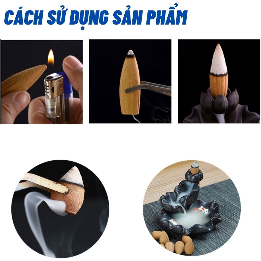 Nụ trầm hương BÚP SEN 40 nụ khói tỏa ngược dùng cho thác khói trầm hương