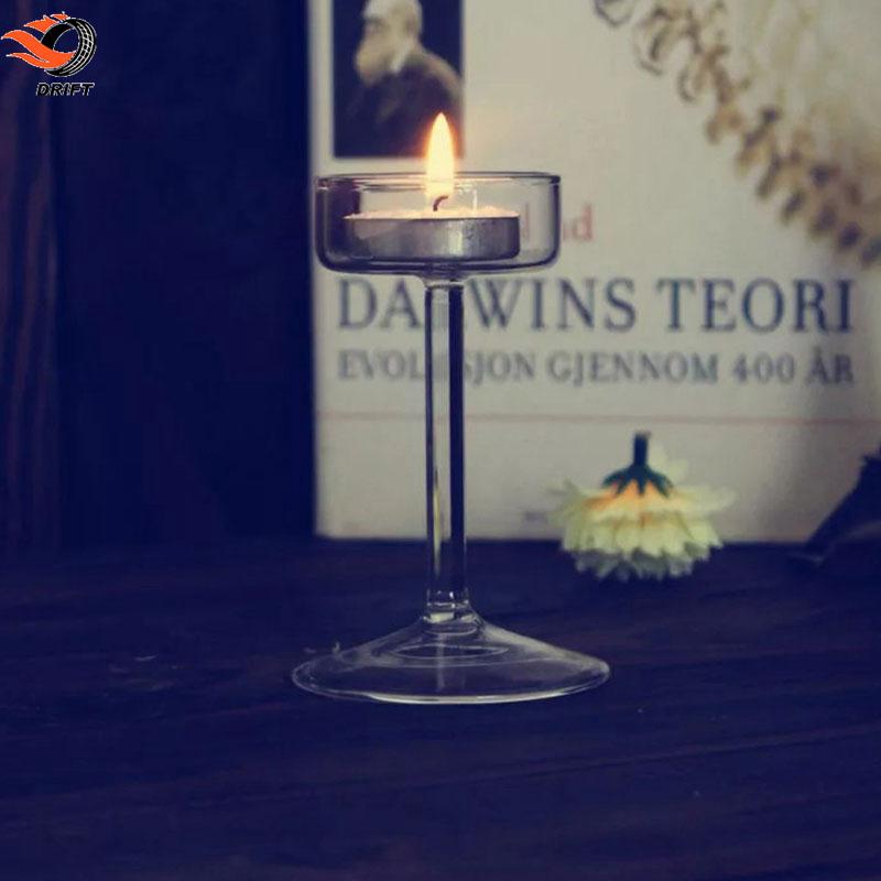 🪔Valentine's Day Romantic Tall Glass Candle Holder Transparent Nordic Creative Wedding Table Candle Utensils