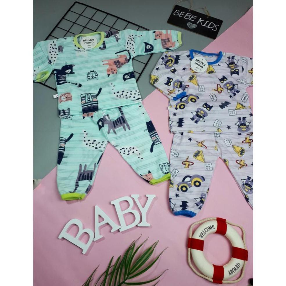 Bộ dài tay Cotton Giấy Thái mặc nằm điều hoà cho bé trai bé gái hàng Việt Nam chất lượng cao