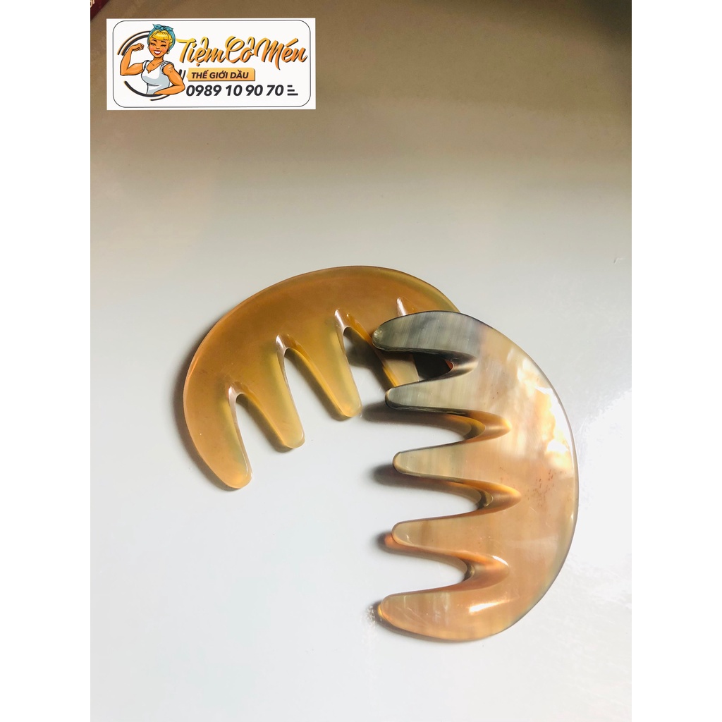 Lược sừng răng thưa (Size S: 9cm) - chải tóc xoăn, rối, xù - Massage đầu giúp lưu thông máu