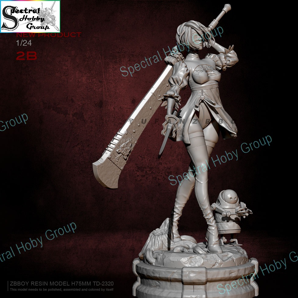 Mô hình nhựa Resin 75mm 2B automata TD2320