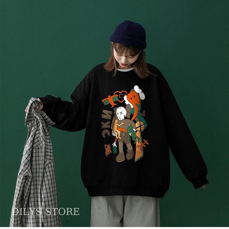 [XẢ KHO GIÁ RẺ BAO CHẤT] Áo Sweater Unisex Nam Nữ Form Rộng Dễ Phối Đồ In Hình Phong Cách, Áo 2 Màu Cá Tính | BigBuy360 - bigbuy360.vn