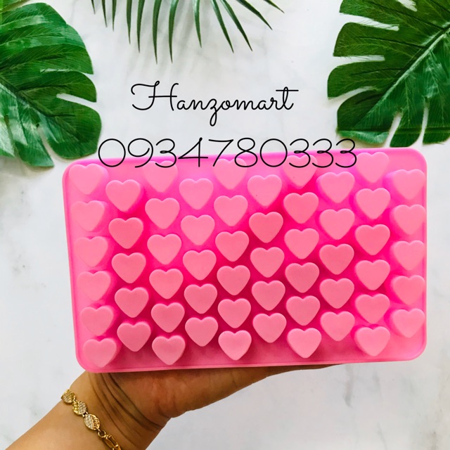Khuôn silicon hình trái tim làm thạch/rau câu/kẹo dẻo