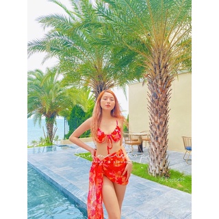 BIKINI 2 mảnh set 3 chi tiết basic kèm khăn quấn