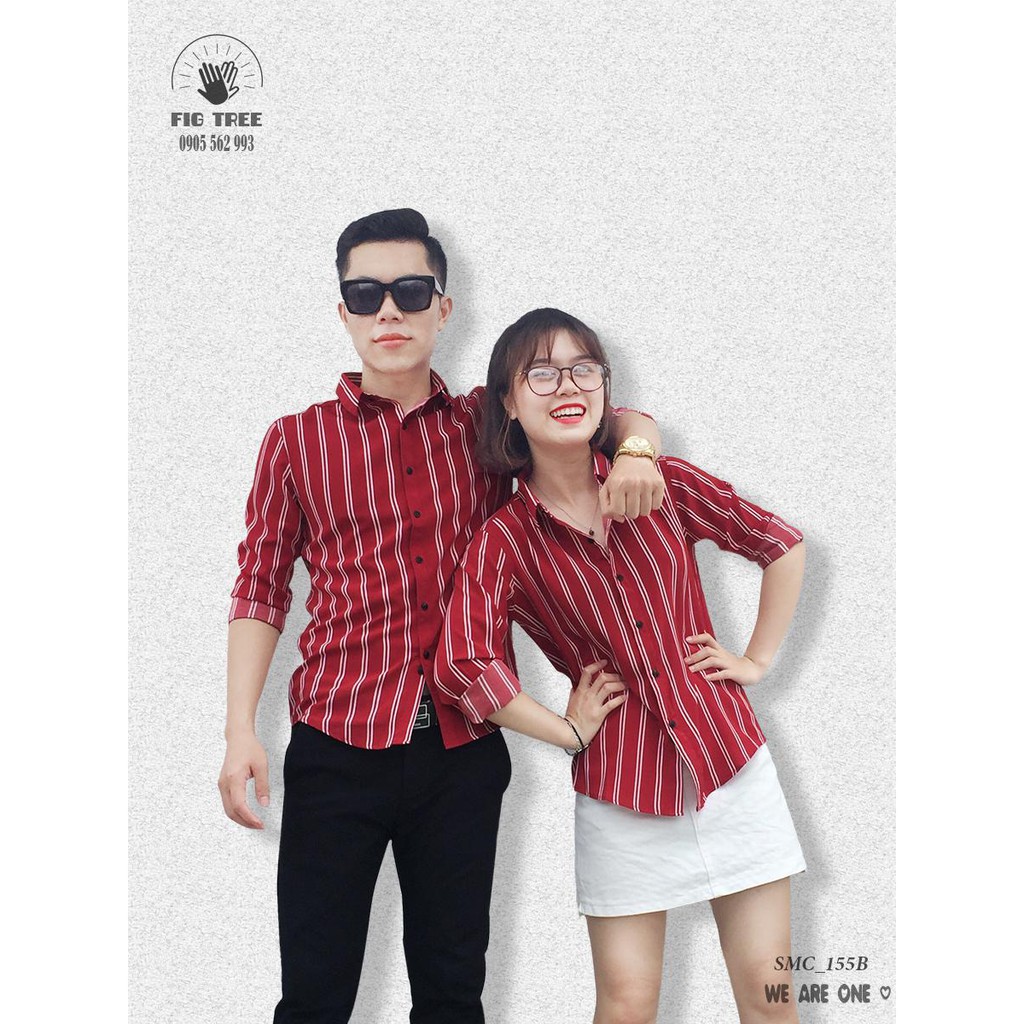 SƠ MI CĂP 155B ( SỌC ĐỎ) THỜI TRANG.