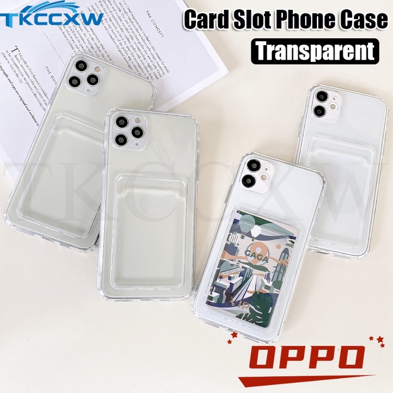 Ốp Điện Thoại Mềm Trong Suốt Có Ngăn Đựng Thẻ Cho For OPPO A16 A16S A54S A15 A15S A35 Reno 6 6Z 5K 5Pro