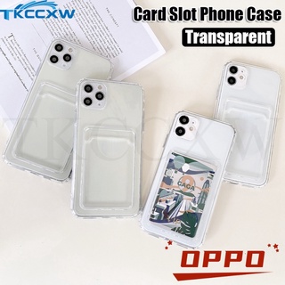 Ốp Điện Thoại Mềm Trong Suốt Có Ngăn Đựng Thẻ Cho For OPPO A16 A16S A54S A15 A15S A35 Reno 6 6Z 5K 5Pro