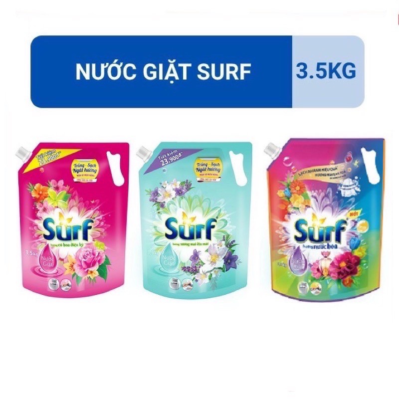 Nước giặt Surf 3,5kg hương hoa mới (2màu)