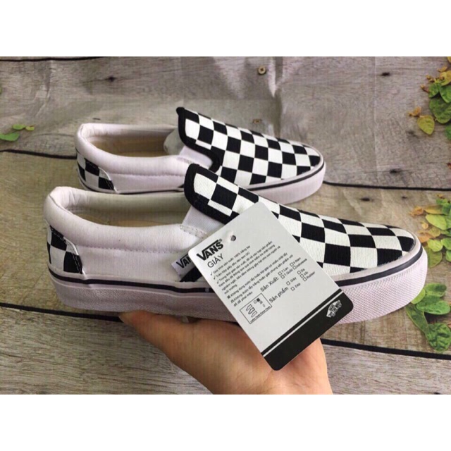 Giày lười nam nữ caro cao cấp