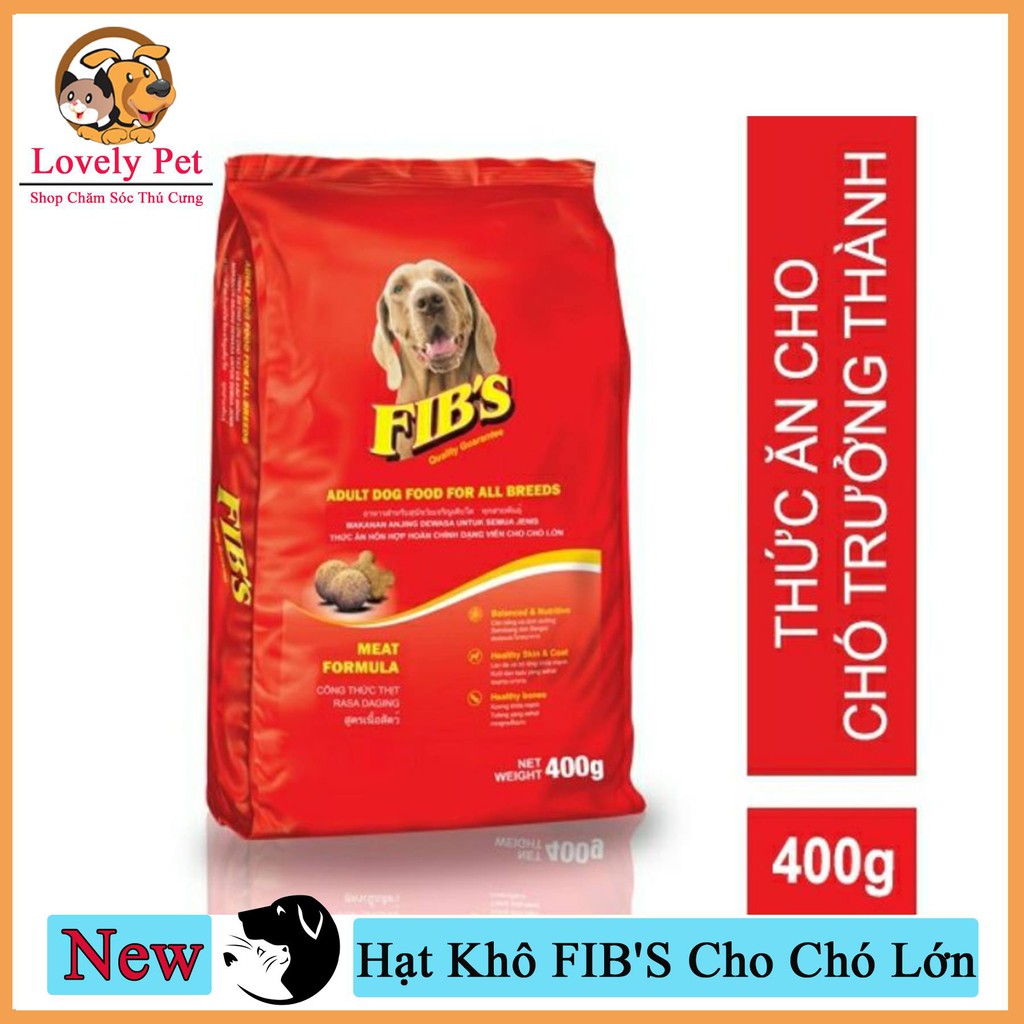 (Xả kho 3 ngày) [Giảm 40k Đơn Tối Thiểu 515k] Lovely Pet Family - Thức Ăn Hạt Khô FIB'S Cho Chó Lớn 400g