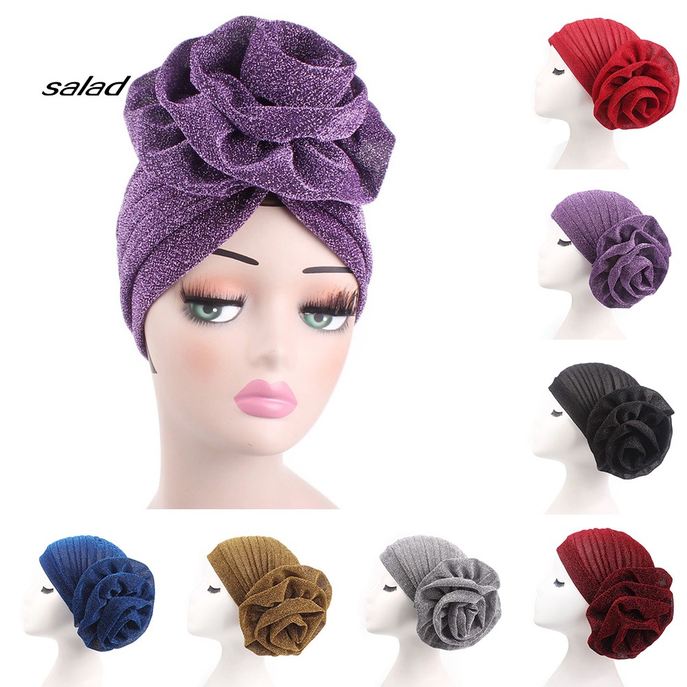 Mũ Trùm Đầu Đính Hoa Lớn Lấp Lánh Thời Trang Cho Phụ Nữ Hồi Giáo