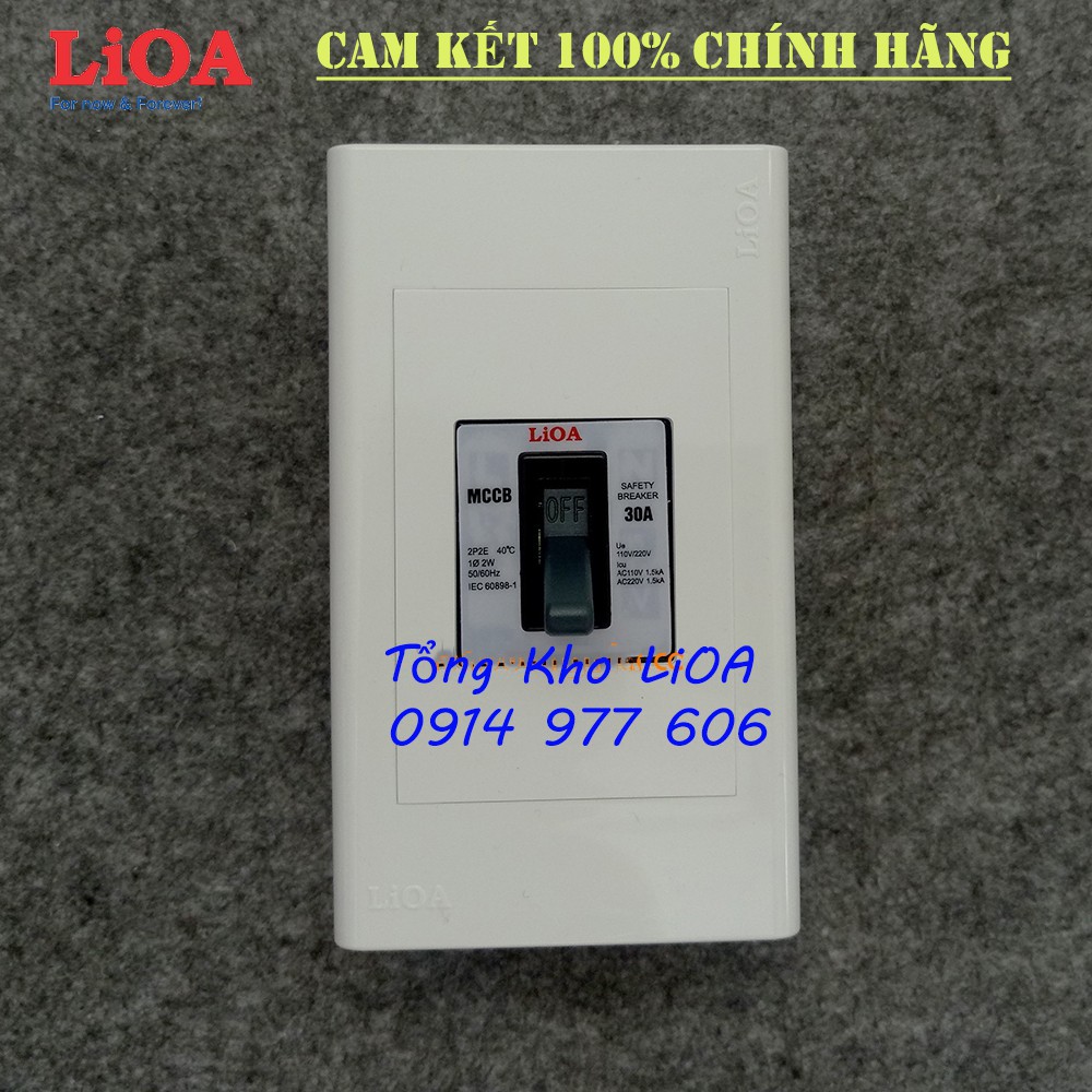 Combo cầu dao tự động an toàn APTOMAT LiOA loại 2 cực 2 tiếp điểm - Lắp nổi lớn