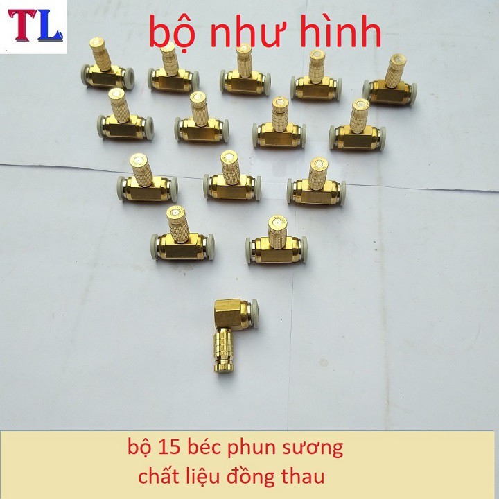 bộ 15 béc phun sương bằng đồng - béc phun sương