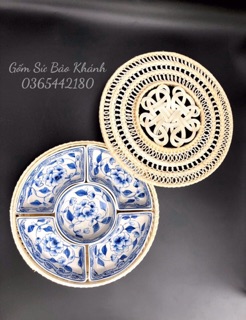 Khay đựng đồ ăn ( tặng kèm khay mây)