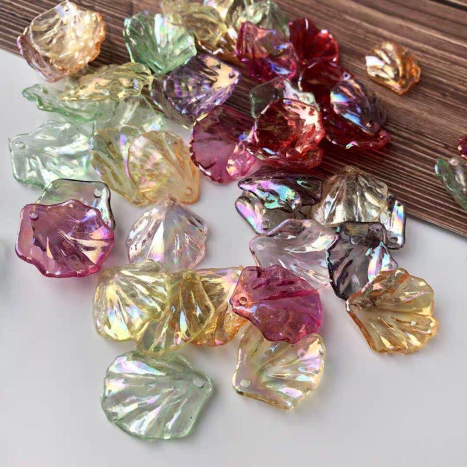 Set 200 Phụ Kiện Trang Trí Khung Ảnh/Điện Thoại Hình Bông Hoa/Vỏ Sò Đính Ngọc Trai Giả 20*17mm DIY