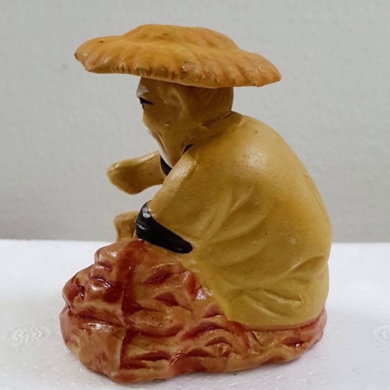 Tượng Gốm Lão Nông Ngồi Câu Cá Trang Trí Hòn Non Bộ, Hồ Cá