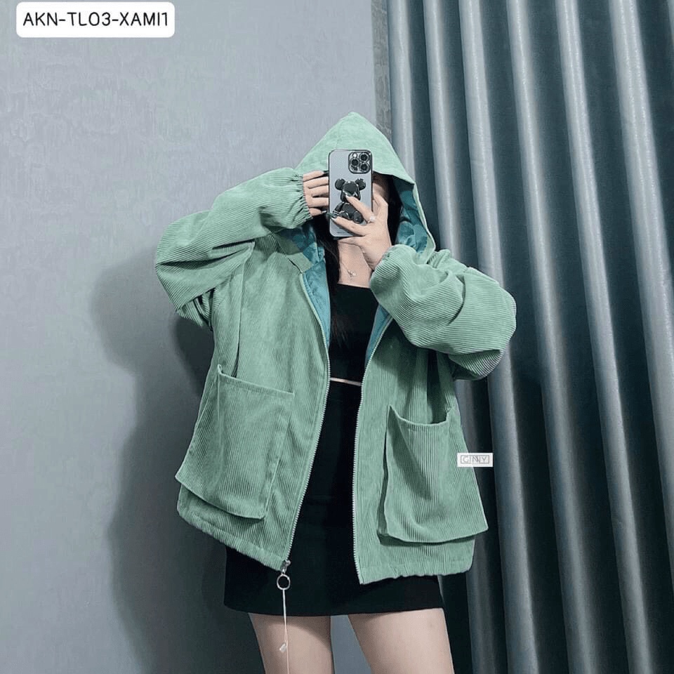 (HCM) ÁO KHOÁC NHUNG NỮ FORM RỘNG CÓ MŨ TRÙM ĐẦU SIÊU XINH , THỜI TRANG HÀN QUỐC NỮ TÍNH KME STORE