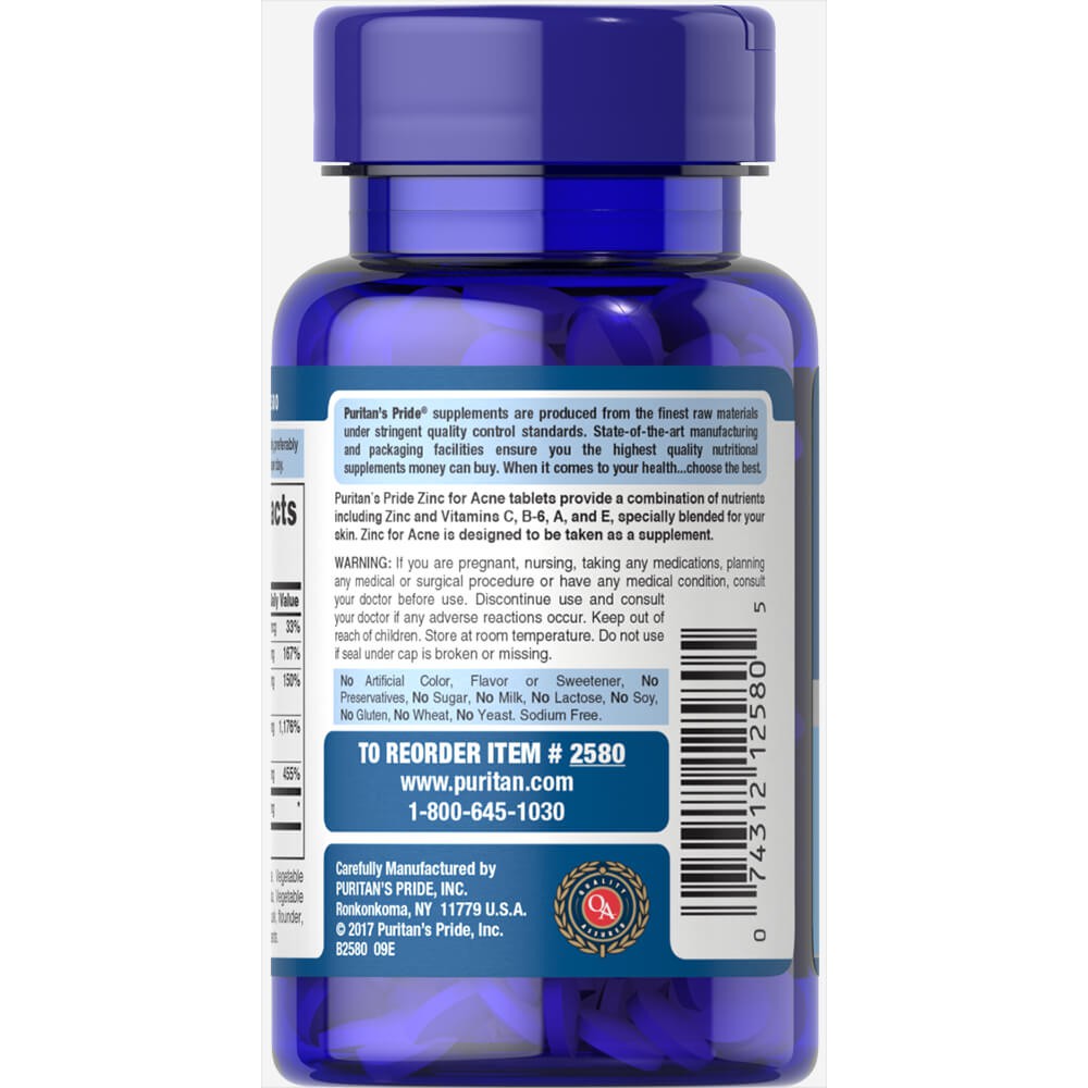 Combo thải độc mát gan sạch mụn ngừa nóng trong Puritan's Pride-Zinc for acne 100v Milk thistle 100mg 90v | BigBuy360 - bigbuy360.vn