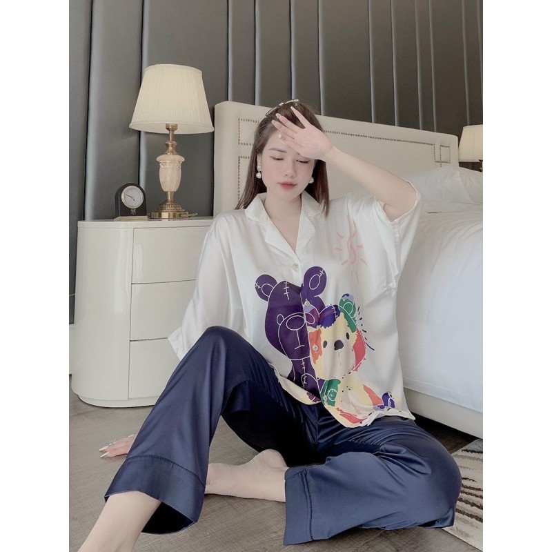 (FREESIZE TỪ 58KG TRỞ XUỐNG)ĐỒ BỘ MẶC NHÀ, PIJAMA, BỘ ĐỒ CÁNH DƠI LỤA LATIN THIẾT KẾ MỀM MỊN THOÁNG MÁT