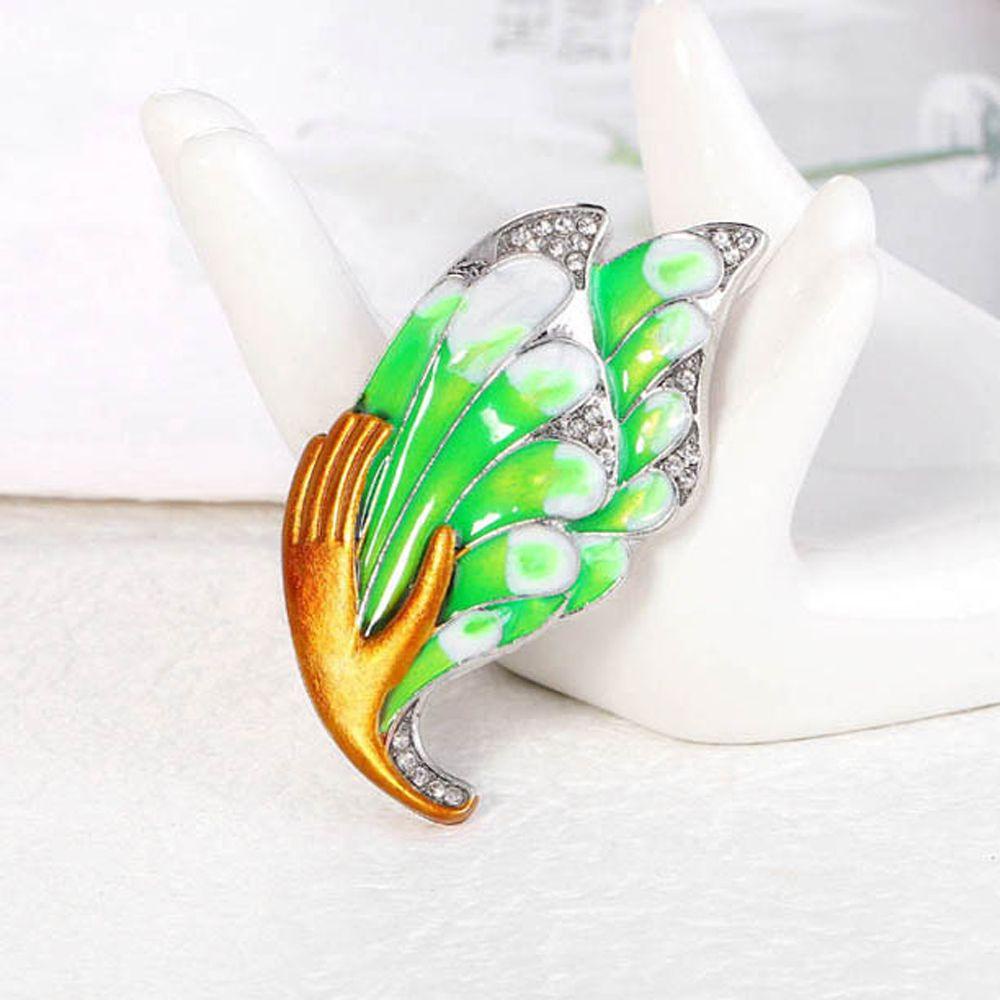 Phụ Kiện Khóa Khăn Choàng Cổ Bằng Kim Loại Hình Chim Công Kiểu Vintage VANES1