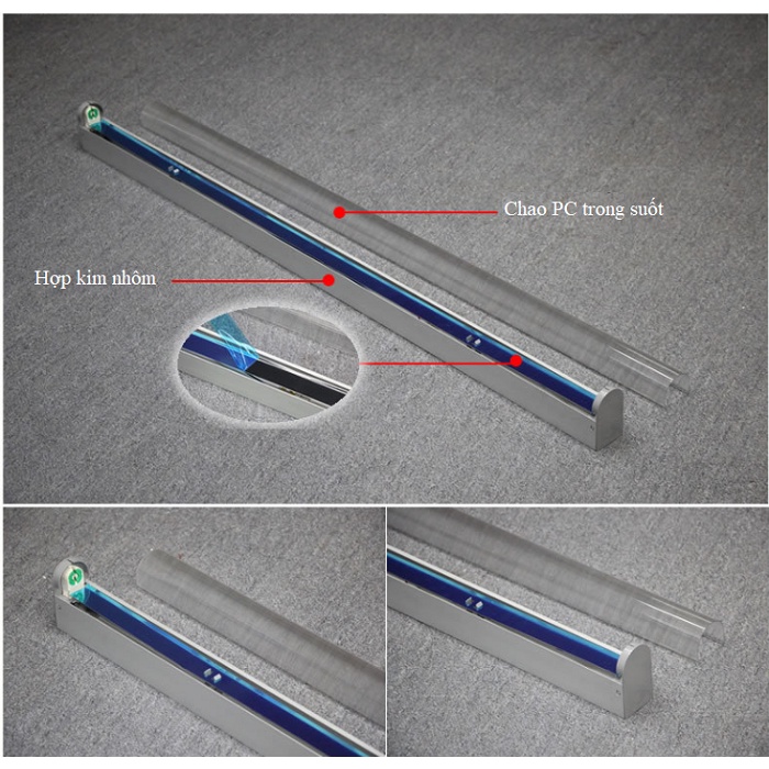 [Hàng Xịn Sò] Máng Đèn Chống Bụi 120CM Chất Liệu Nhôm Cao Cấp