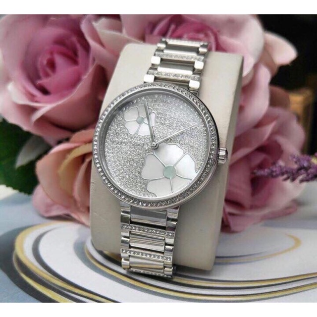 ♥️♥️Đồng Hồ Nữ MICHAEL KORS MK3835 Courtney Swarovski Silver Stainless Steel Ladies Watch 36mm