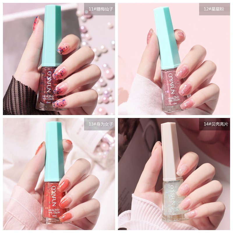 Sơn móng tay 48 màu OYAFUN không cần tia UV, sơn móng bền màu và không phai, không bong tróc, sơn móng nhanh khô