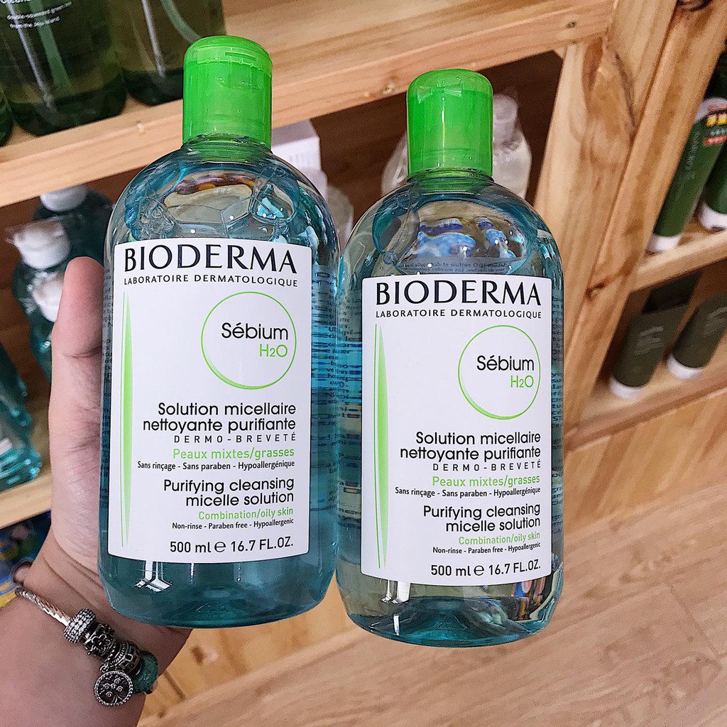 [L&amp;V] Nước Tẩy Trang BIODERMA Senbium Nắp Xanh Cho Da Hỗn Hợp Thiên Dầu, Da Dầu Và Da Mụn.