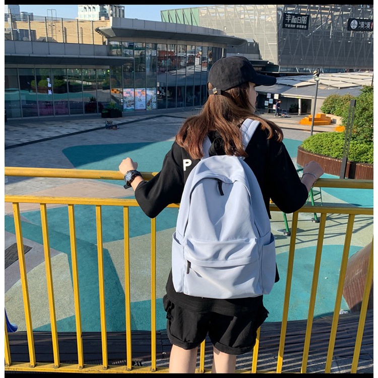 Balo đi học nữ trơn basic đơn giản thời trang ulzzang giá rẻ B345