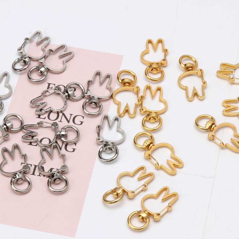 Set 10 móc khóa kim loại hình chú thỏ dễ thương