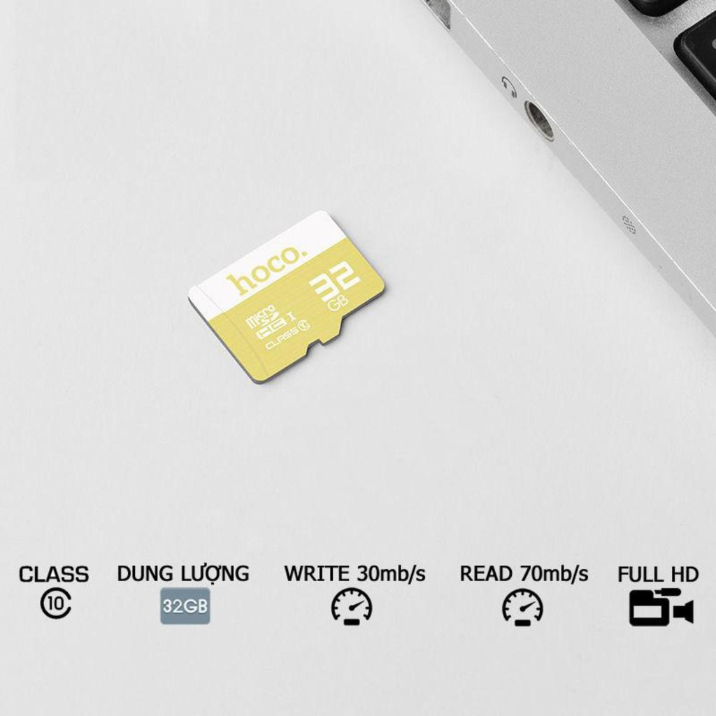 Thẻ nhớ microSDHC Hoco 32GB Class 10 90MB/s (Vàng)