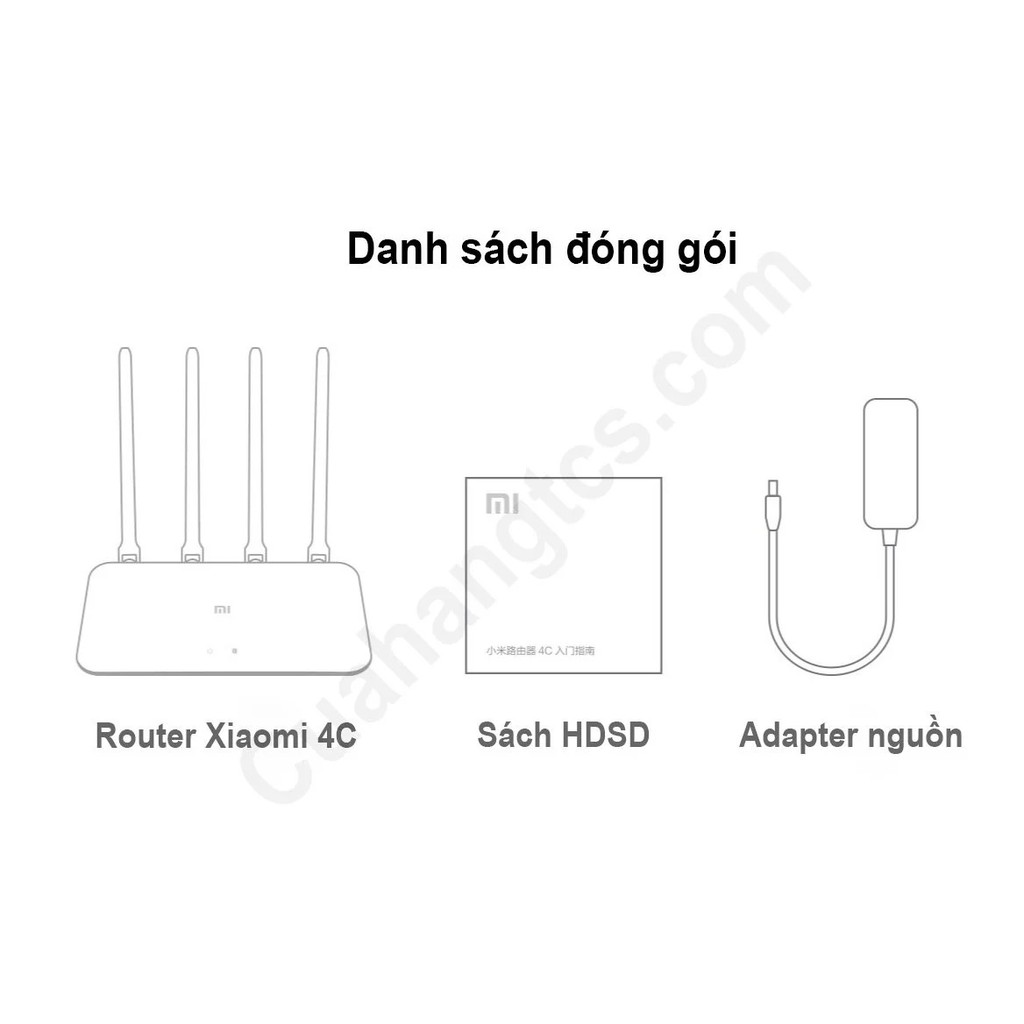 Xiaomi Router 4C Bộ phát wifi 4 Râu Router R4CM