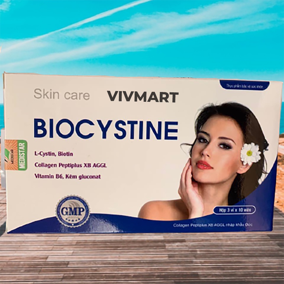 ✅ VIÊN UỐNG BIOCYSTINE - VIÊN UỐNG ĐẸP DA ĐẸP TÓC, CHỐNG LÃO HÓA - HỘP 30 VIÊN