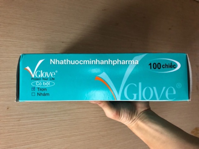 Găng tay Y Tế  ( có bột )Vglove 100 chiếc / Hộp