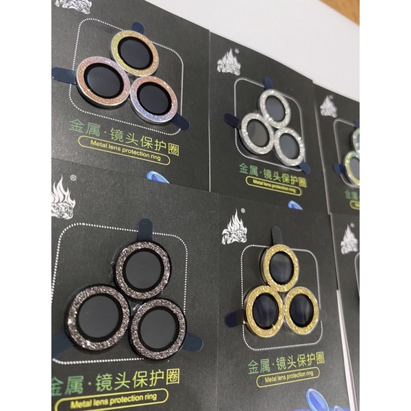Combo bộ 3 vòng nhũ bảo vệ camera cho máy táo các dòng 3 mắt, có nhiều màu, như ảnh
