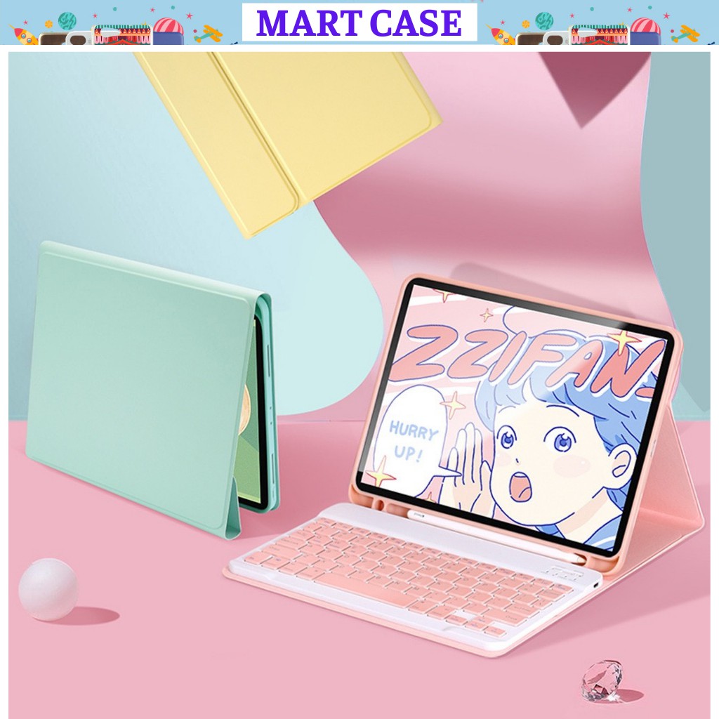 Bao da bàn phím ngăn đựng bút Silicon cực chất cho iPad pro 11''/10.5/Air 3/10.2/9.7/2017/2018/Air 2/Air 1 MART CASE