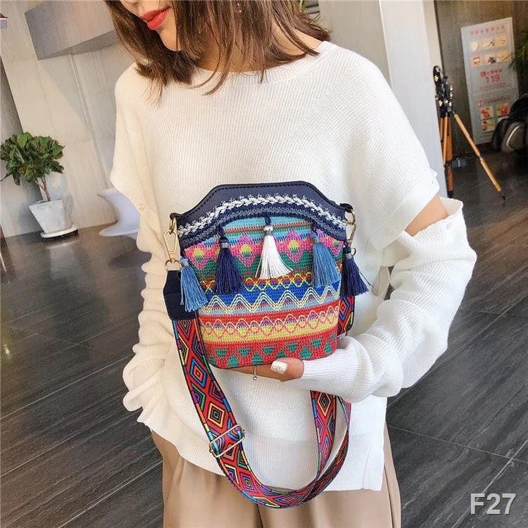 National style] tua rua bucket bag nữ túi đeo vai thời trang retro all-match phù hợpEE