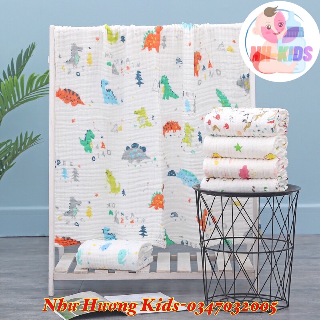 Khăn xô sợi tre đa năng 6 lớp (105x105cm) - Khăn tắm cho bé sợi tre 6 lớp