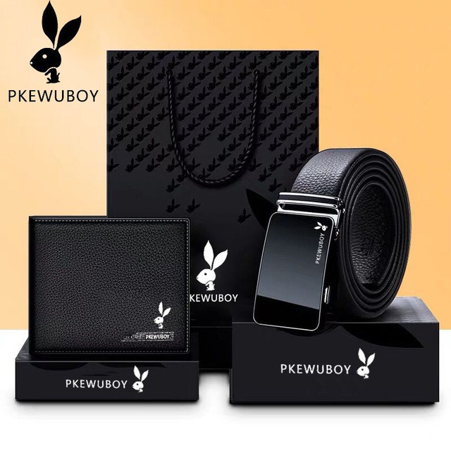 Combo [3 trong 1] Thắt Lưng + Ví Da PLAYBOY Cao Cấp CHÍNH HÃNG FULL BOX Bảo Hành 1 NăM Tăng MÓC KHÓA+ Tặng Móc Khóa